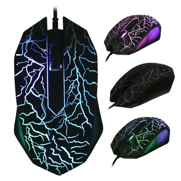 E BLUE BM007 USB Wired 1600DPI Optical Gaming Mouse 3 Color Led