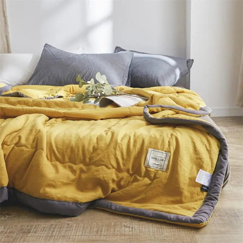 

Air Condition Bedspread Fashion Simple Soft Breathable Solid Summer Quilt Adult Blanket Bedspread Comforter Cover Home Textile