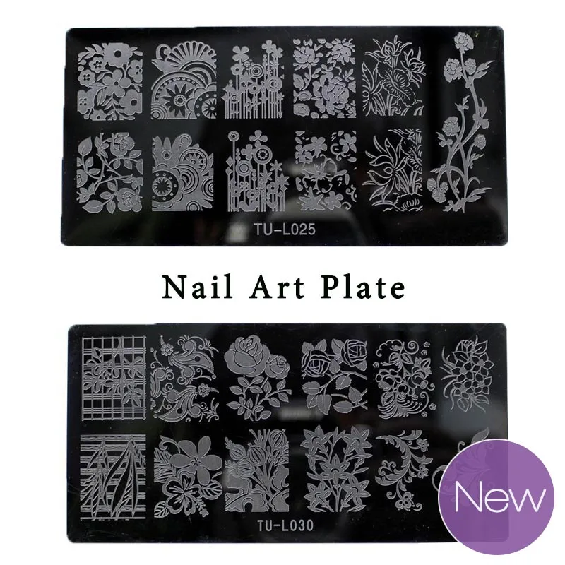 

New Design Nail Art Plate 6*12cm Nail Stamping TU-L 30 Style Lace Flower Animal Image Template Print Nail Tips DIY Manicure