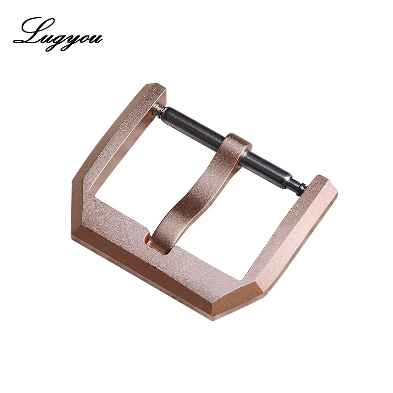 

LUGYOU Watch Parts Bronze Buckle for Straps Tongue buckle Sandblasted Brushed 18mm with Spring Bars