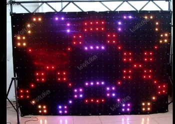 

P15 4*6m RGB full color video curtain wedding bar di bar LED background anchor background cloth with controller CD50 W03