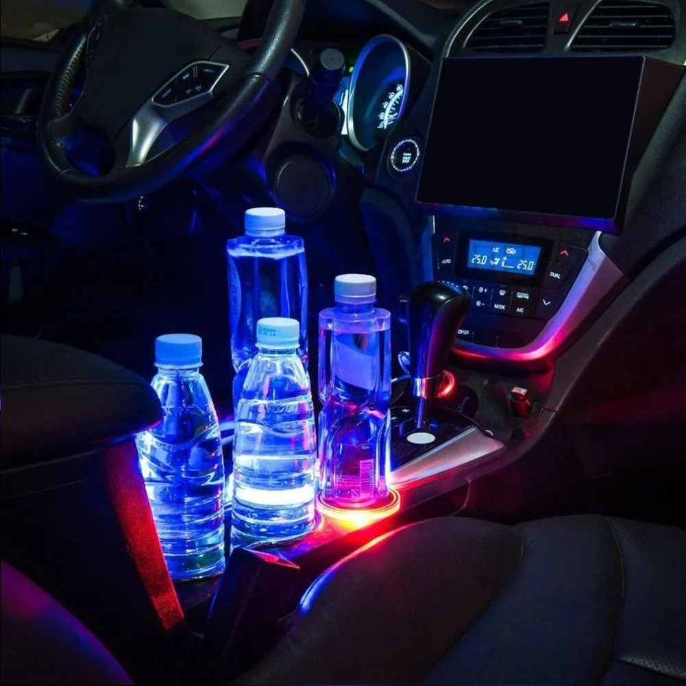 

Universal Car Solar LED Cup Holder Pad Anti Slip Bottle Coaster Mat Car Styling Car Styling