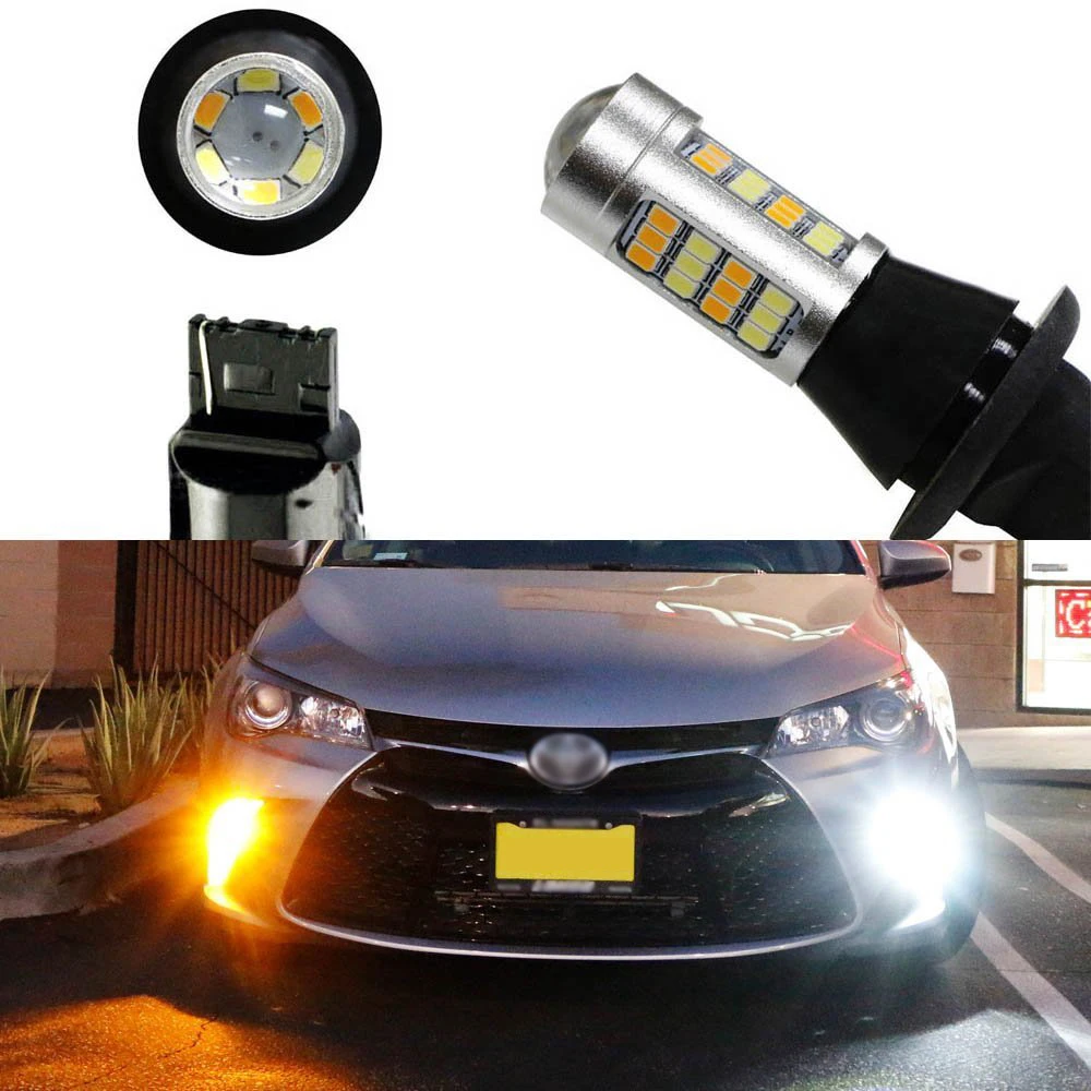 

1Set S25 T20 W21W WY21W 7440 42 2835 LED Car LED Day Running Light Fog Light Turn External Light Source Headlamp 12V Dual Colors