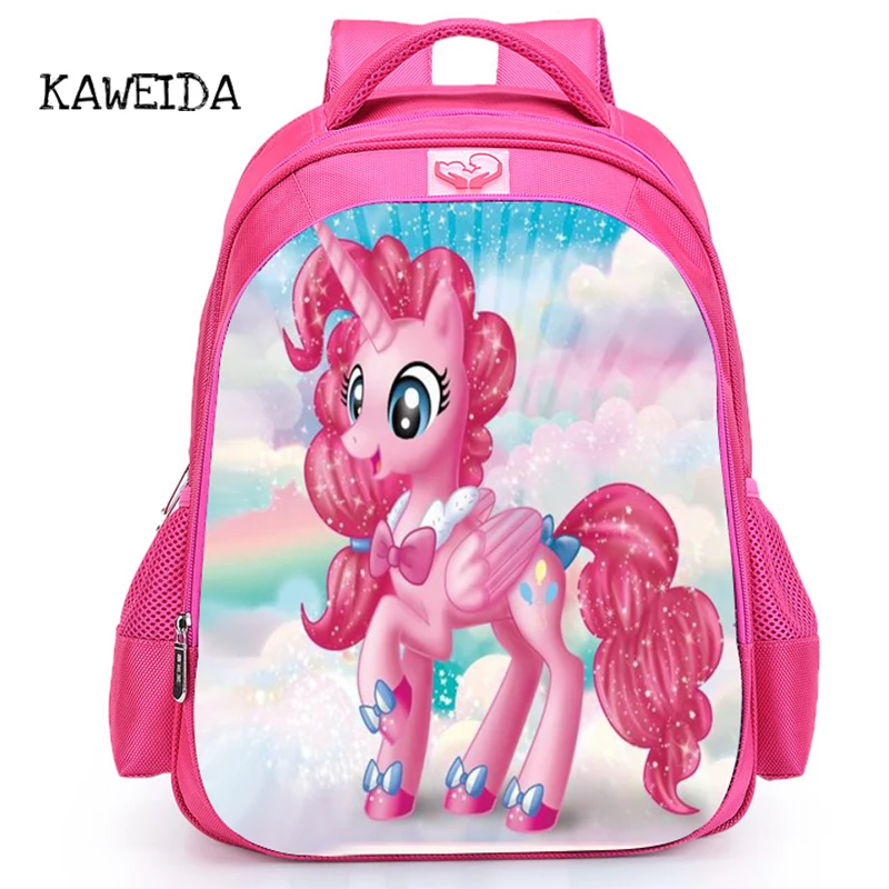 

Pink My Little Pony Schoolbag Kids 16 inch Pupil Unicorn School bag for Teenager Girls Casual Travel bagpack day pack 2019