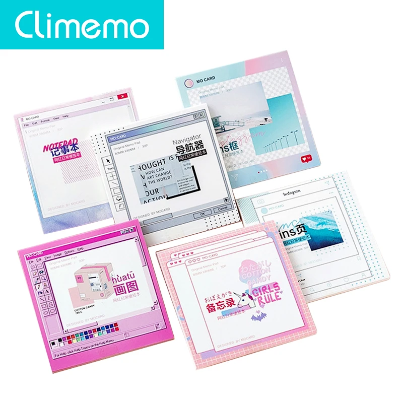 

Creative Kawaii Sticky Notes, Post It Notes Cute Paper Memo Sheets Kawaii Memo Pad Office Decoration 80*80mm