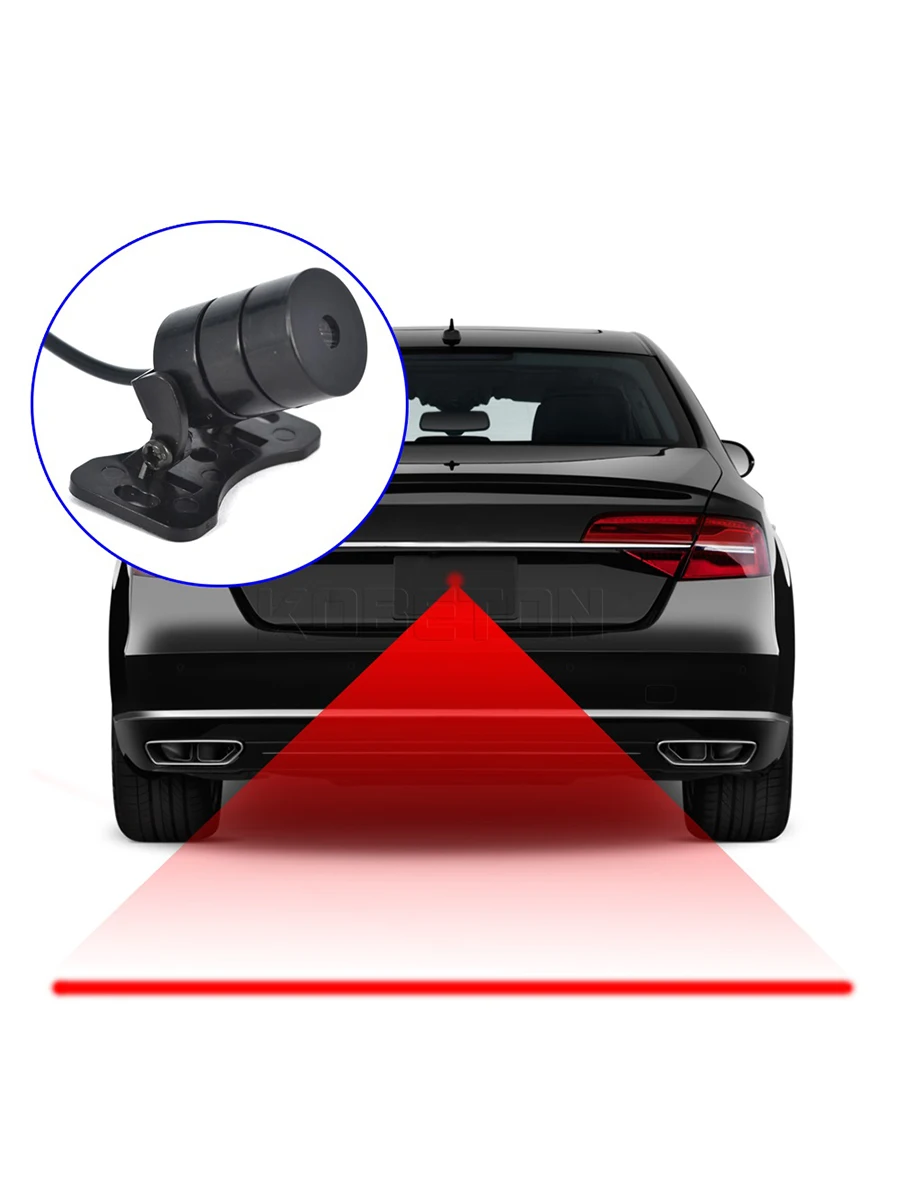 Универсальный автомобильный лазерный противотуманный светильник для предотвращения столкновений Предупреждение ющий стоп-сигнал, сигнальные индикаторы, автомобильный противотуманный светодиодный задний фонарь для мотоцикла