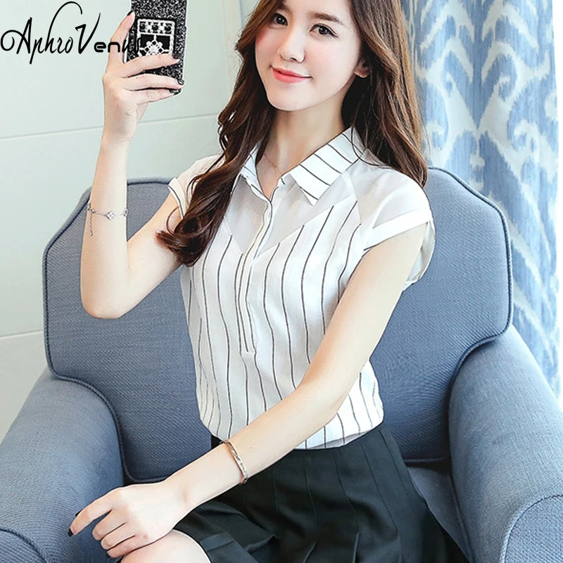 Summer Shirts Women Blouses Top Elegant Work Women Thin Blouses