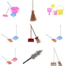 Мини метлы совки кукла инструмент для уборки дома кухонная мебель игрушки Аксессуары 1/12 Масштаб Кукольный домик Миниатюрный