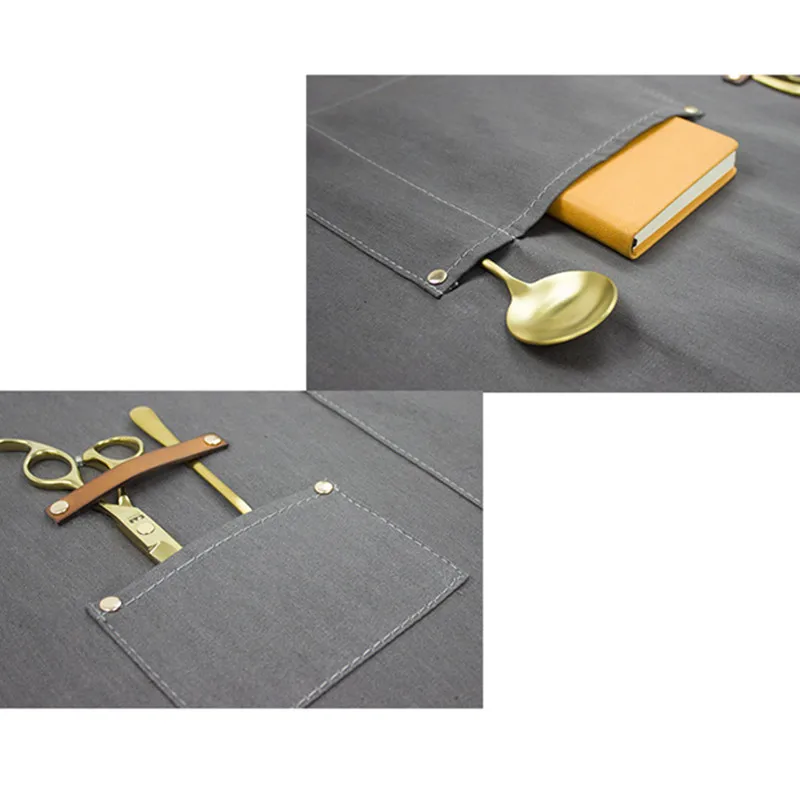 Denim Apron Leather Strap D82-8