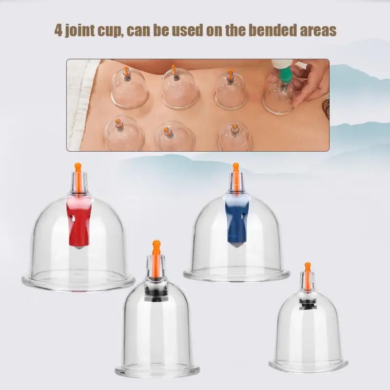 24 шт. китайские вакуумные чашки набор для сгущенных банок массаж тела терапия всасывание для иглоукалывания антицеллюлитный липосакция