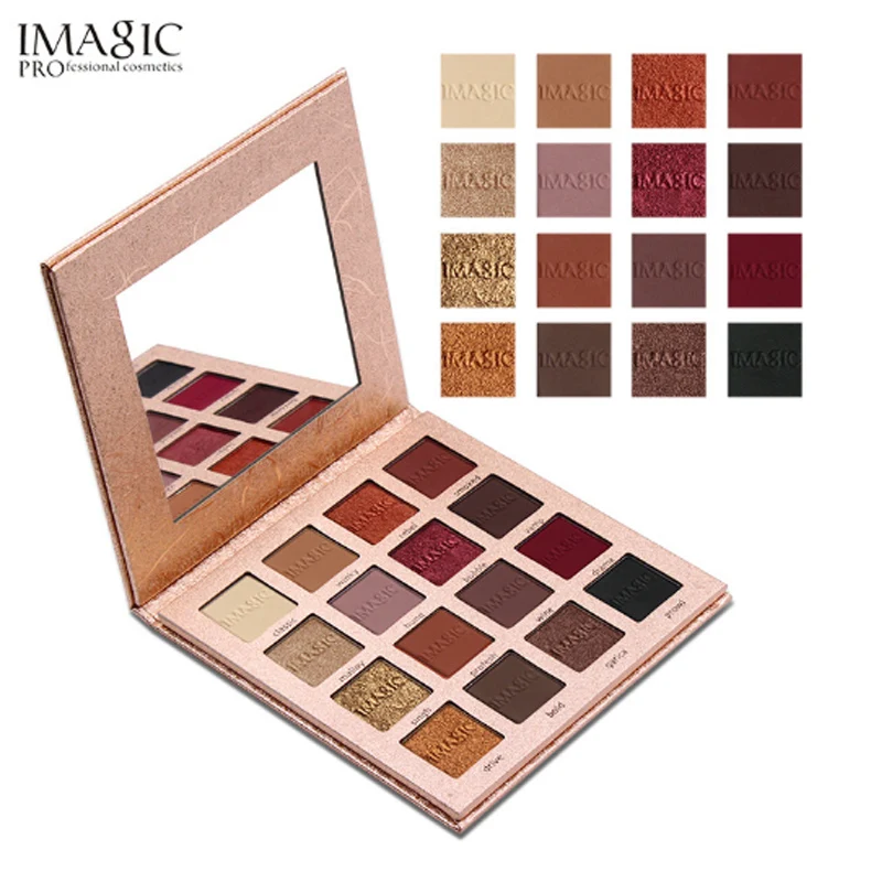 Imagic Shimmer Matte Eyeshadow Palette Nude Gold 16 Colors Mineral Warm Pigment Glitterinjections Make Up Set Eye Shadows Beauty