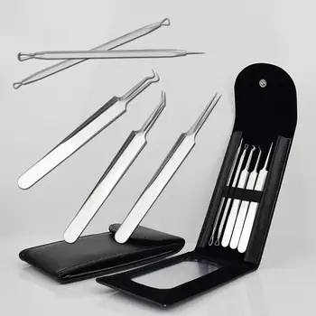 

BellyLady 5 Pcs/Set Stainless Steel Blackhead Splinter Removal Acne Nipper Tweezer Tools