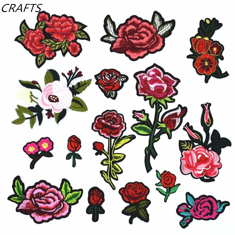 

Pretty Rose Flower Embroidery Patch Embroidered clothing affixed to the clothing sewing bag pants