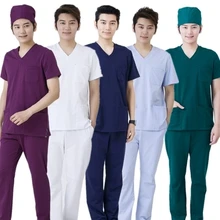 Ручная стирка, одежда из чистого хлопка, микро-эластичная Хирургическая Одежда, щетка, одежда для рук, мужской и женский раздельный костюм с короткими рукавами