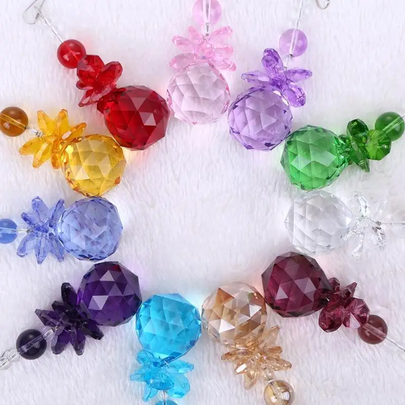 1Pc Crystal Ball Chandelier Prisms Pendants Part Suncatcher Rainbow Maker Hanging Drop Wedding Party Home Decor Wedding Supplies