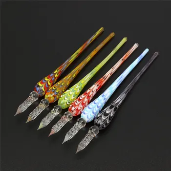 

Hot Sale Mrosaa 1Pc Modern Crystal Glass Dip Pen Signature Pen Fountain Pens Gifts Bussiness Offices School Stationery 6 Colors