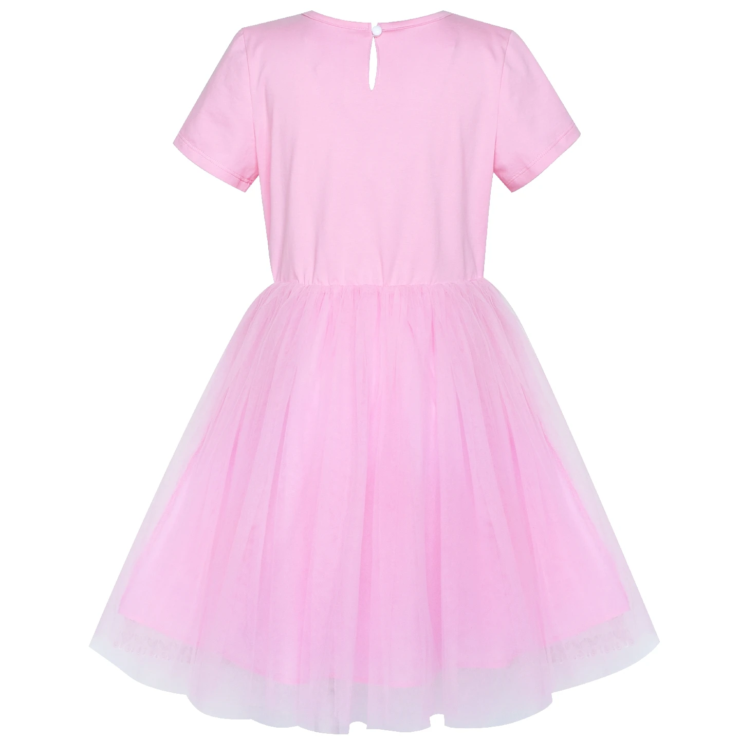 Sunny Fashion платья для девочек Цветок Девушка Платье Белый воротничок Розовый