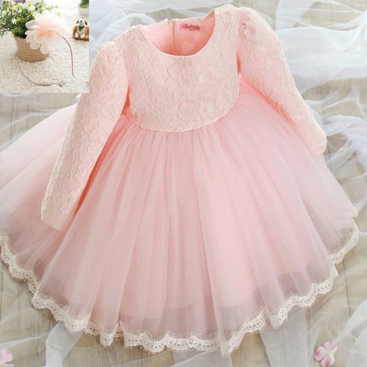 Robe De Bapteme D Hiver Pour Bebe Fille Tenue De Princesse Elegante A Manches Longues Pour Mariage Anniversaire De 1 An Aliexpress