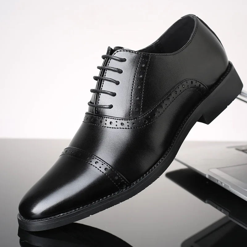 Robe Mocassins Personnalité Chaussures Black Formelle Homme De Oxford Haute brown Mariage Respirant D'affaires En Mode 2019 Cuir Qualité Pu Hommes qgnft6xw