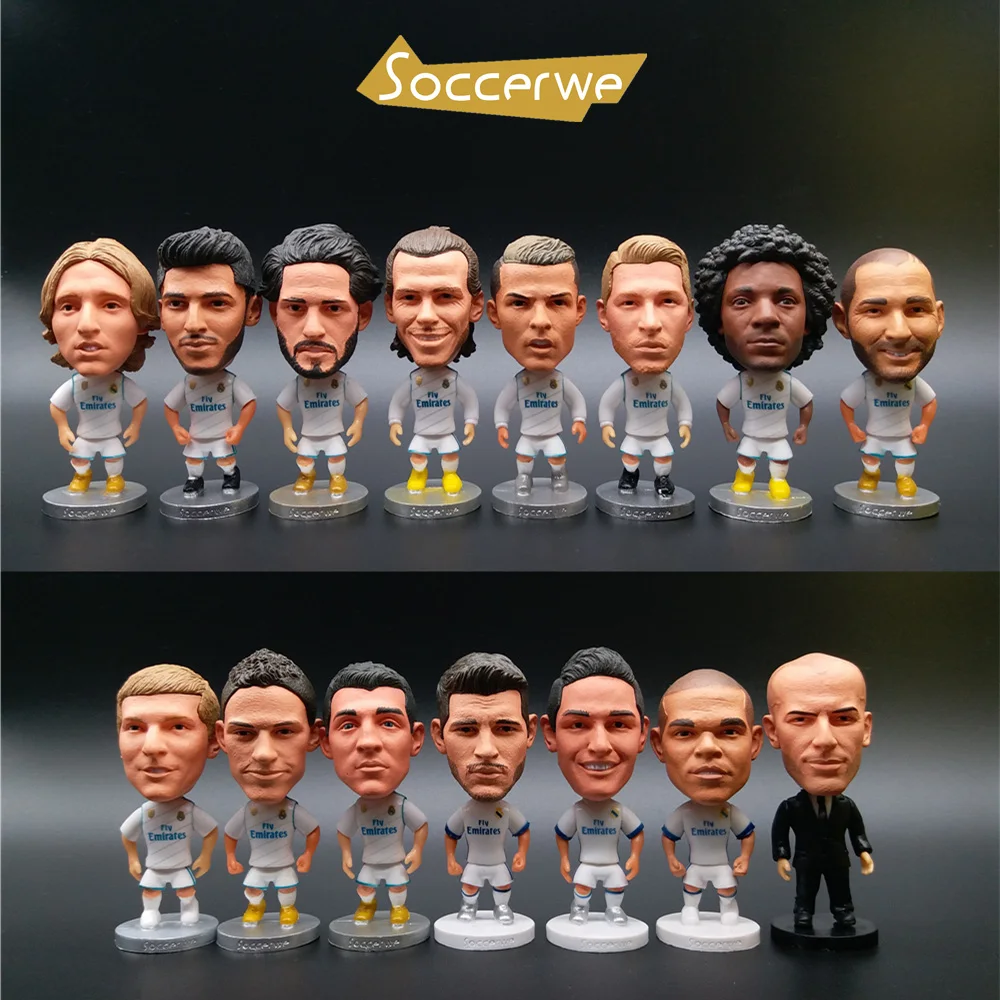 

Soccerwe 15PCS/Set Spain RM Soccer Star Player Kids Action figure Toys Football Sports Doll Gift C.Ronaldo Isco Asensio Beckham