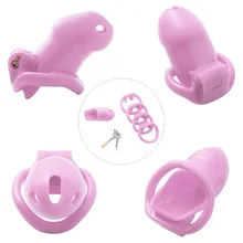 Iefiel masculino sexy leve premium grau médico resina castidade dispositivo masculino cosplay birdcage briefs com anéis e chaves conjunto