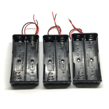 

20pcs/lot MasterFire Universal Plastic Battery Storage Box Case Cover for 2 x 18650 Batteries Box Holder Black With Wire Leads
