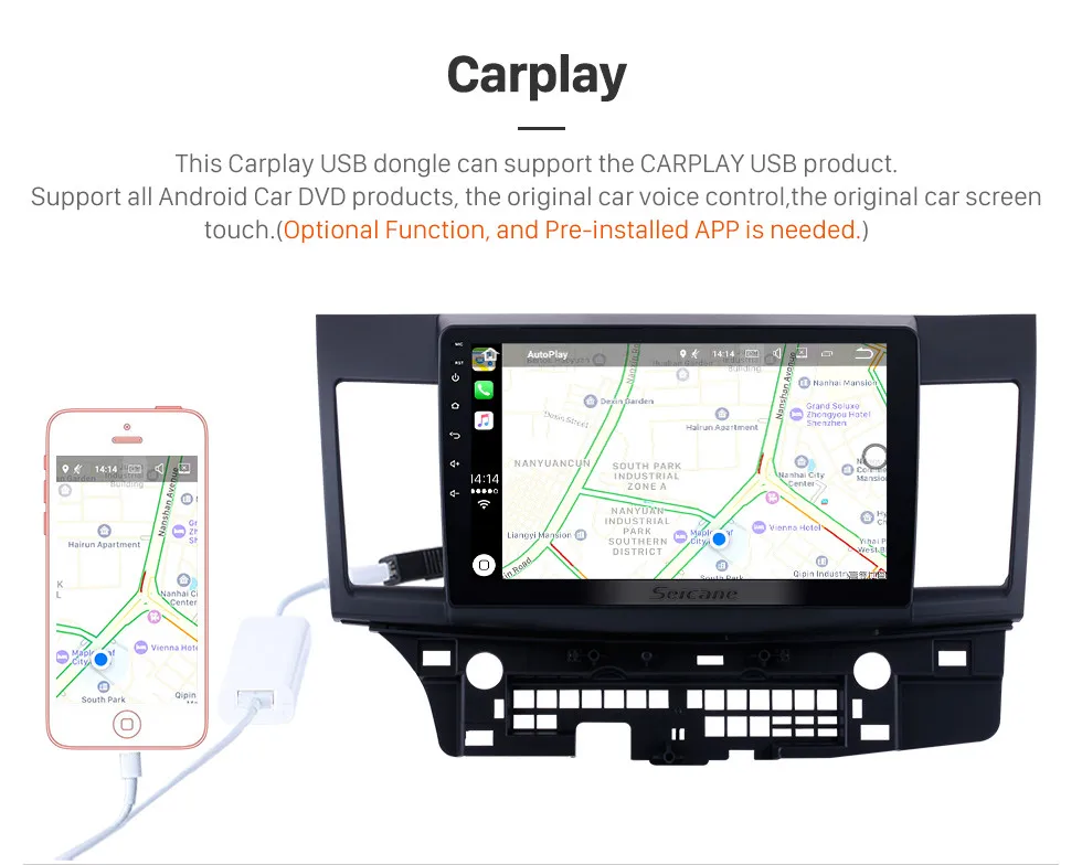 Discount Seicane Android 8.1 2RAM Car Auto Radio Head Unit GPS Audio Multimedia Player For Mitsubishi Lancer-ex 2008 2009 2010 2011-2015 9