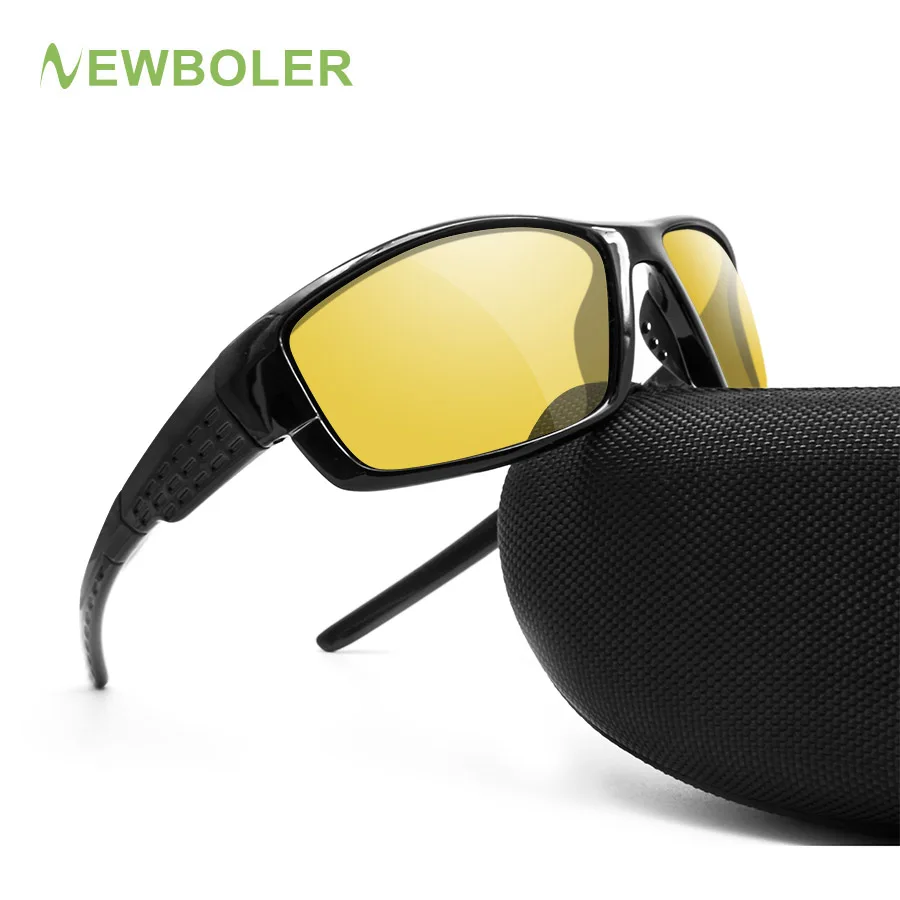 NEWBOLER, поляризационные спортивные очки для рыбалки для мужчин, Gafas De Sol Hombre, для вождения, велоспорта, солнцезащитные очки, ночное видение, UV400, солнцезащитные очки