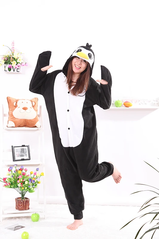Kigurumi Penguin Black Onesies Unisex Sleepsuit Adult Pajamas Cosplay Costumes Animal Onesie Sleepwear Jumpsuit For Male Famale|cosplay costume|black onesiepajama cosplay - AliExpress