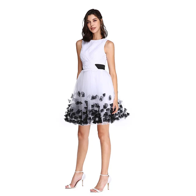 White Fit and Flare Prom Dress