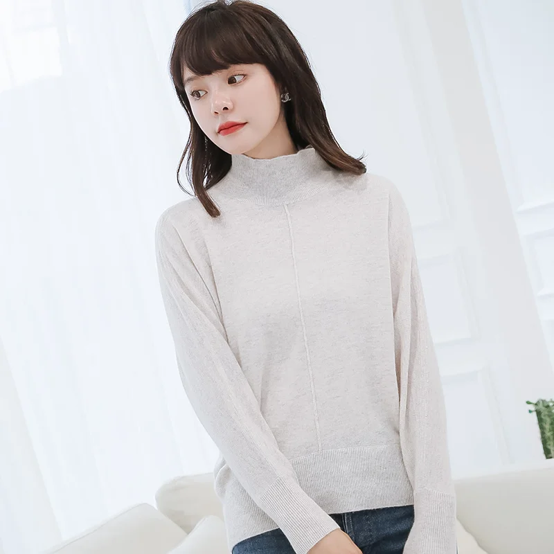 Helovi Turtleneck Sweater Women Fashion 2018 Autumn Winter  Tops  cashmere Knitted Pullovers Long Sleeve Jumper Pull Femme  