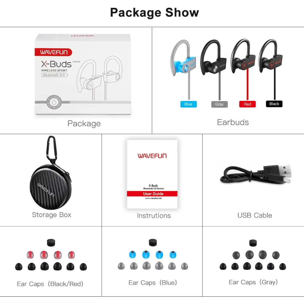 Wavefun X Buds Bluetooth блютуз наушники беспроводные IPX7 водонепроницаемые спортивные Super