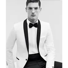 Новое поступление стиль жениха Костюмы белый костюм Черный нагрудные Свадебный костюм жениха Костюмы индивидуальный заказ(куртка+ Брюки для девочек+ ремень