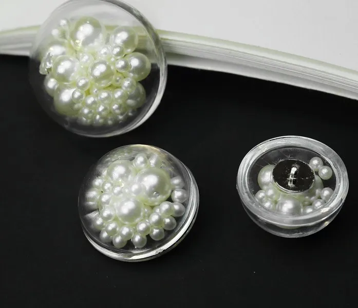 

10pcs fashion High grade Metal Transparent pearl jacket buttons shirt Sweater button Decorations Accessories 18mm Free shipping