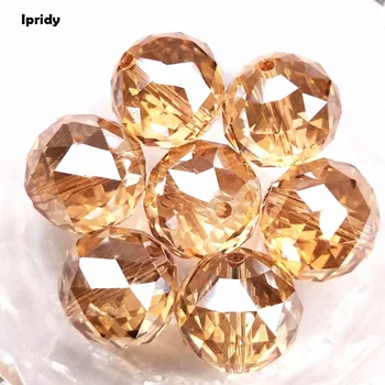 

16mm Triangular Section Plating Rainbow color New Arrival Fashion Crystal Glass Beads Loose Round Ball Shape 10Pcs/lot