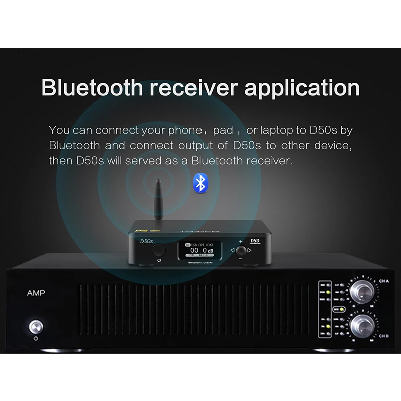 USB ЦАП TOPPING D50S два канала ES9038Q2M Bluetooth 5 0 Hi Fi настольный декодер res PCM 32 бит/768k DSD512