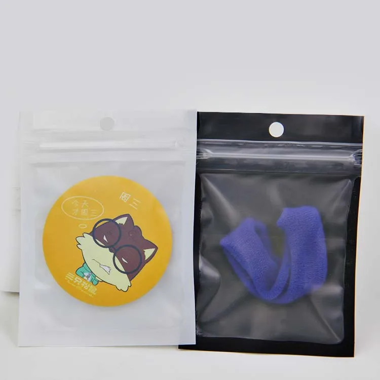 

Transparent Black Or White Hanging Hole Flat Type Aluminum Bag With Reclose Zipper, Food Grocery Packaging Bag J10013