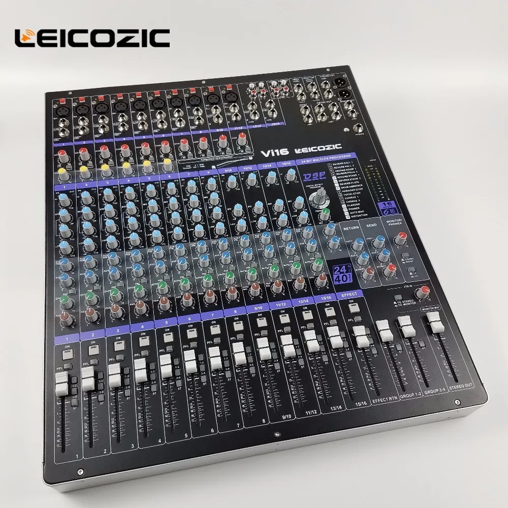Leicozic 16 канальный аудио миксер Vi16 с dsp эффектом dj звуковая система цифровой