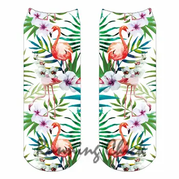 

RUNNING CHICK flamingo design 15 running chick digital print ankle socks women