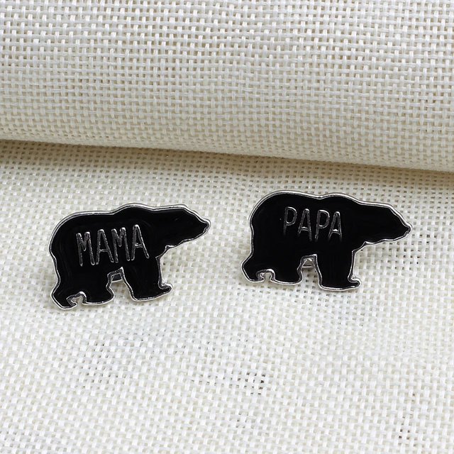 4 Pieces set Cartoon Pins Fashion Bear Family PAPA MAMA BABY Creative Enamel Pin Brooch Badge