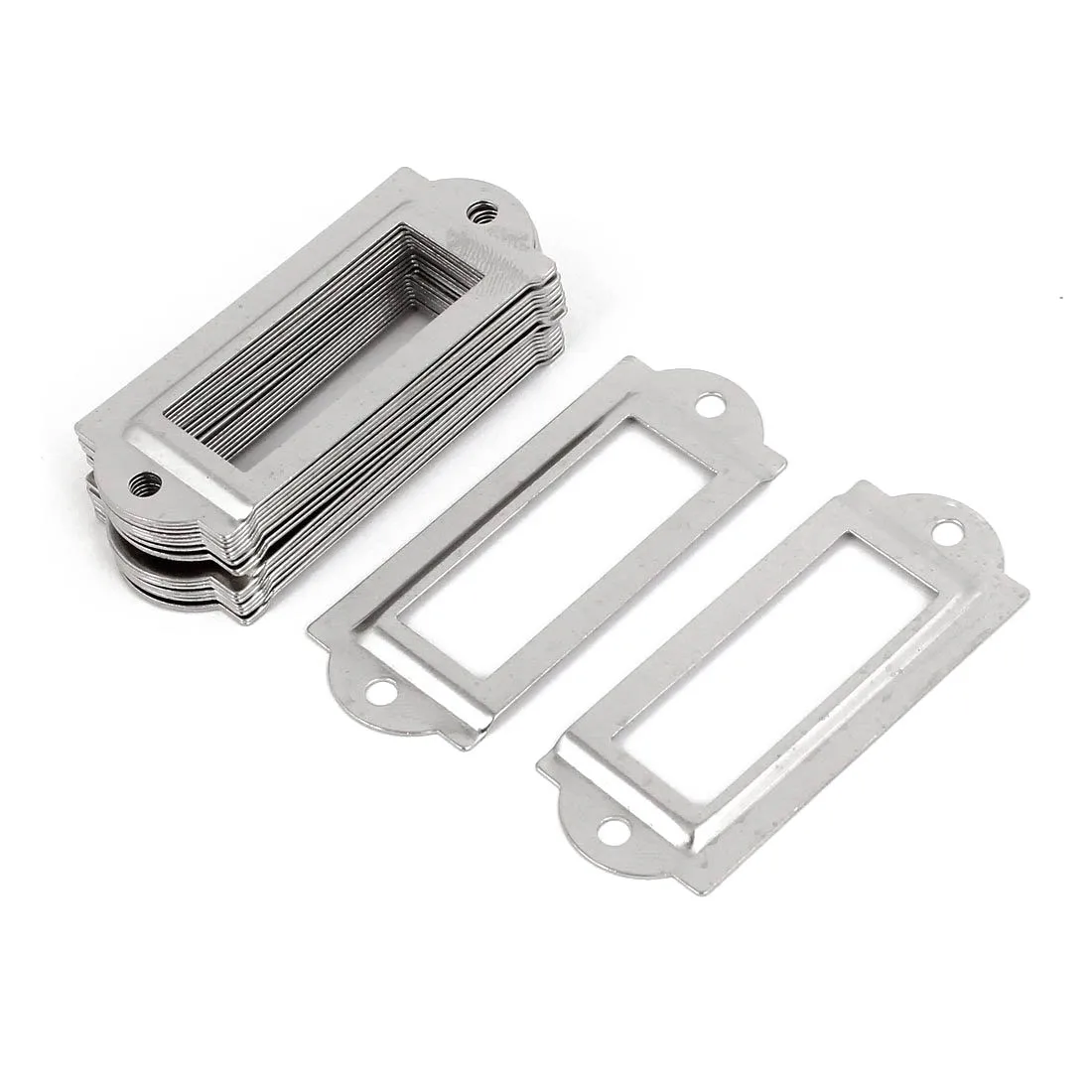 

20 pcs Office File Drawer Label Tag Name Card Holder Silver Tone