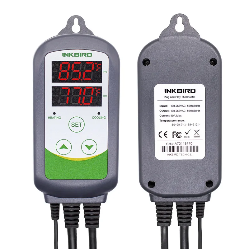 

Inkbird ITC-308 EU Version Digital Home Appliances Hatching Heating Cooling Dual Thermostat Temperature Alarm Controllerller