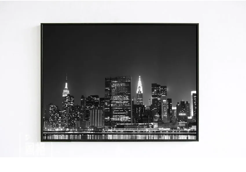 New York City view Brooklyn Bridge black & white picture3