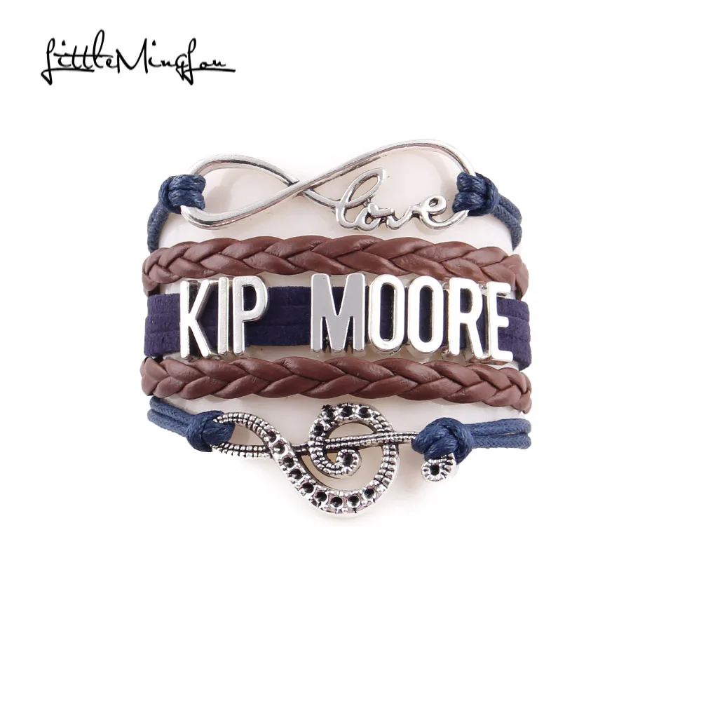 

Little MingLou Infinity love Kip Moore Bracelet music note Charm leather wrap men bracelets & bangles for Women jewelry