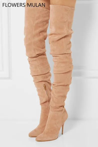 

Sexy Over The Knee Boots Women Pointed Toe High Heel Shoes Woman Fashion Stretch Thigh Boots T Show Model Shoes Footwear
