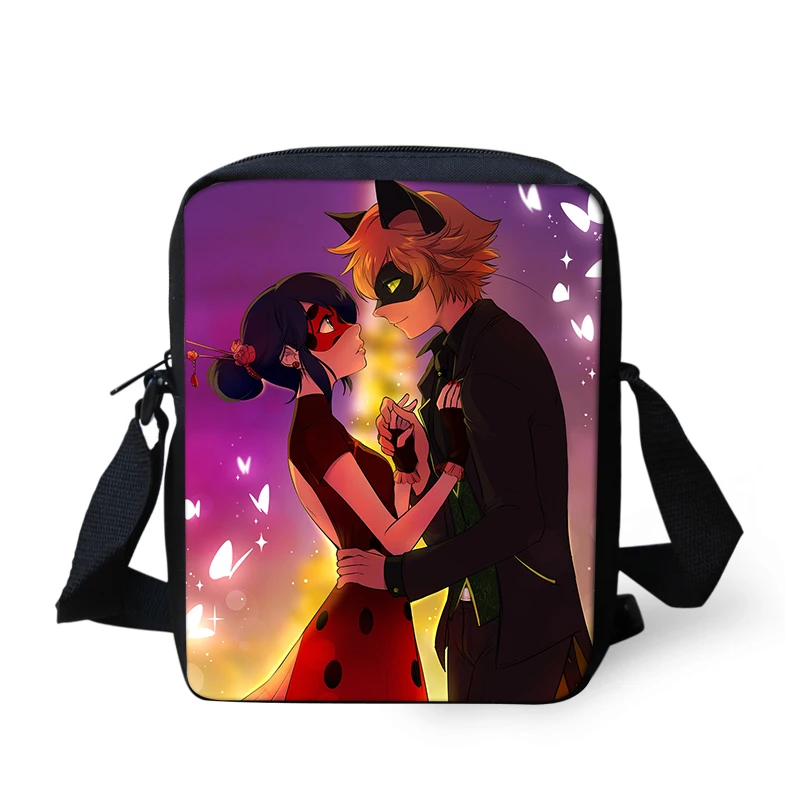 

FORUDESIGNS Cartoon Kids Crossbody Bag Anime Miraculous Ladybug Student School Shoulder Bag Boys Girls Small Travel Phone Totes