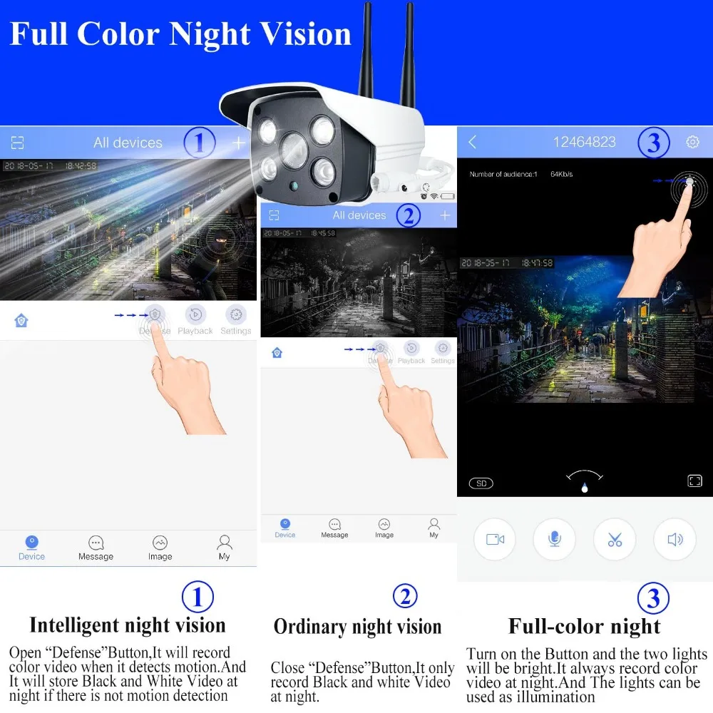 1080P 720P Outdoor Wifi IP Camera Color Night Vision for Motion Detection Surveillance Bullet CCTV Camera Two Way Audio 1080P 720P Outdoor Wifi IP Camera Color Night Vision for Motion Detection Surveillance Bullet CCTV Camera Two Way Audio