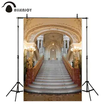 

Allenjoy photograph background fashion Luxurious architecture stairs golden classic photo booth Background for photo studio