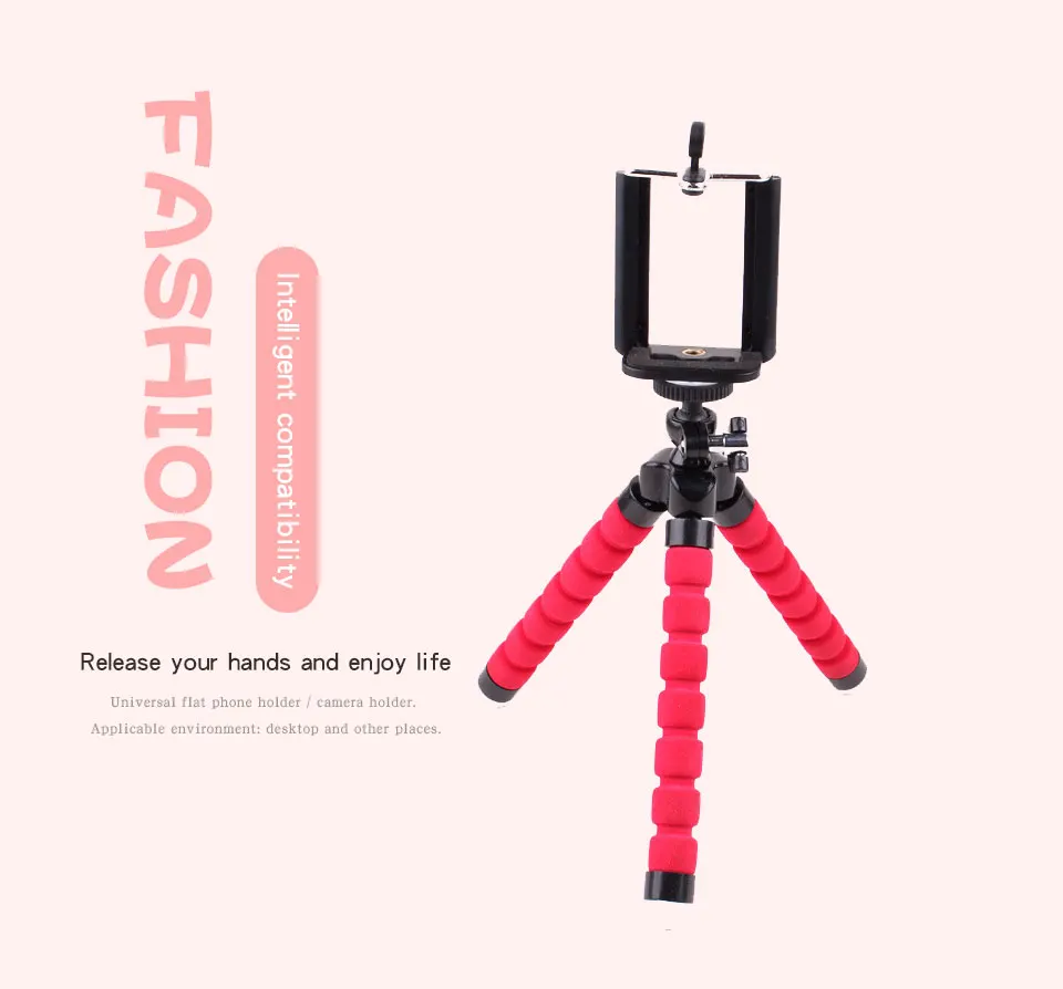 Mini Flexible Tripods tripod for phone Mobile camera holder  smartphone monopod tripe stand octopus mini tripod With Phone Clip (3)