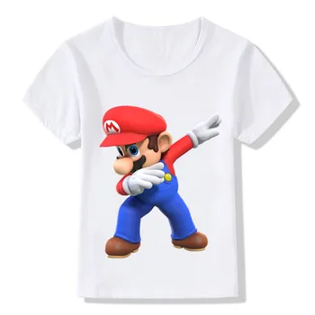 

Dabbing Super Mario Cartoon Design Funny Children T shirt Kids Casual Clothes Tops T-shirt For Boys Girls,HKP5141